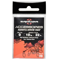 SAKURA AGRAFES ARROW SNAP BLACK NICKEL X10