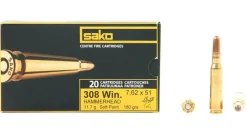 SAKO MUNITION BALLES 308 WIN HAMMERHEAD 180GR