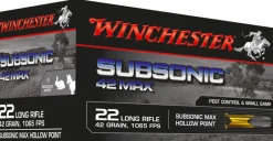 WINCHESTER BALLES 22LR 42G SUBSONIC X50