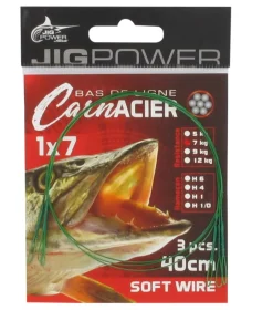 JIG POWER BAS DE LIGNE ACIER BOUCLE 7 B 40CM
