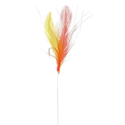 SRT BAS DE LIGNE MER PLUMES ROUGES/JAUNES 5 HAMECONS