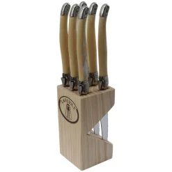 PRADEL EXCELLENCE BLOC 6 COUTEAUX LAGUIOLE MANCHE CORNE B