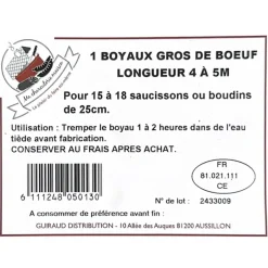 MA CHARCUTERIE MAISON BOYAUX GROS DE BOEUF 4À5M
