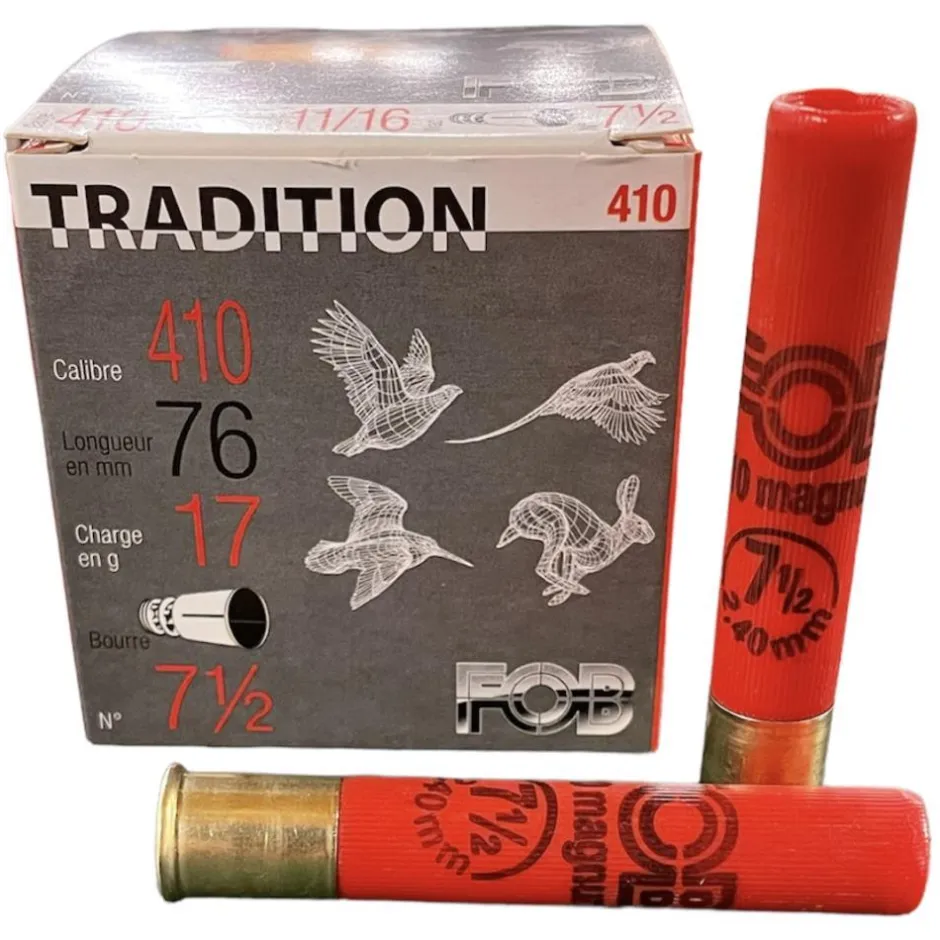 FOB CARTOUCHES DE CHASSE AU PETIT GIBIER EN CALIBRE .410 MAGNUM