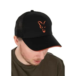 FOX CASQUETTE TRUCKER NOIR ORANGE