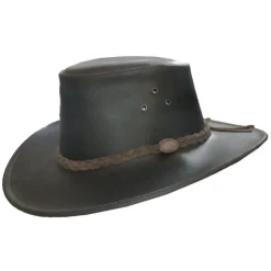 Homme OXFORD BLUE CHAPEAU CUIR BROWN