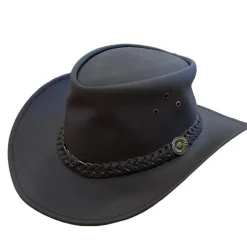 Homme TERZEO CHASSEURS CHAPEAU EN CUIR MARRON
