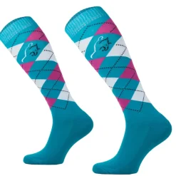 Femme TERZEO CAVALIERS CHAUSSETTES A CARREAUX BLEUES