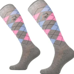 Femme TERZEO CAVALIERS CHAUSSETTES A CARREAUX GRISES