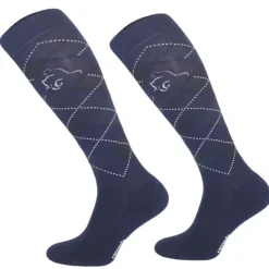 Femme TERZEO CAVALIERS CHAUSSETTES A CARREAUX MARINES