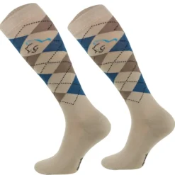 Femme TERZEO CAVALIERS CHAUSSETTES A CARREAUX SABLES