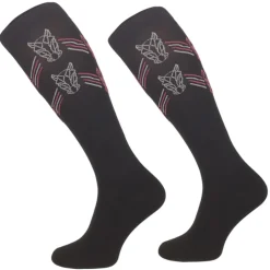 Femme TERZEO CAVALIERS CHAUSSETTES DESIGN TÊTES DE CHEVAUX NOIRES