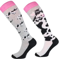 Femme TERZEO CAVALIERS CHAUSSETTES FUN DESIGN VACHE