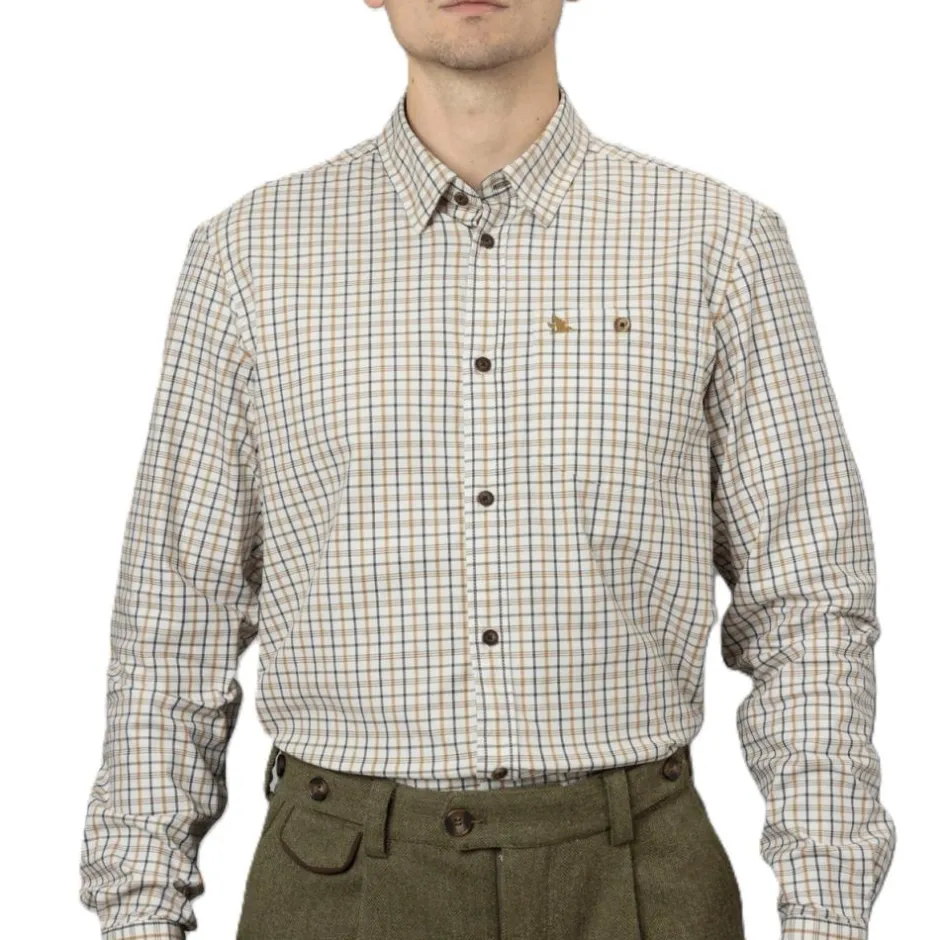 Homme SEELAND CHEMISE DE CHASSE HOMME OXFORD CLASSIC BLUE BROWN