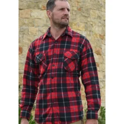 Homme TREELAND CHEMISE DE CHASSE HOMME POLAIRE ROUGE