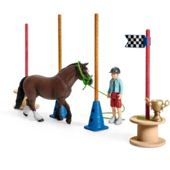 Enfant SCHLEICH COFFRET COURSE DAGILITY POUR PONEY
