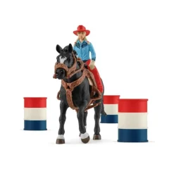 Enfant SCHLEICH COFFRET COWGIRL ET TONNEAUX DE RACING