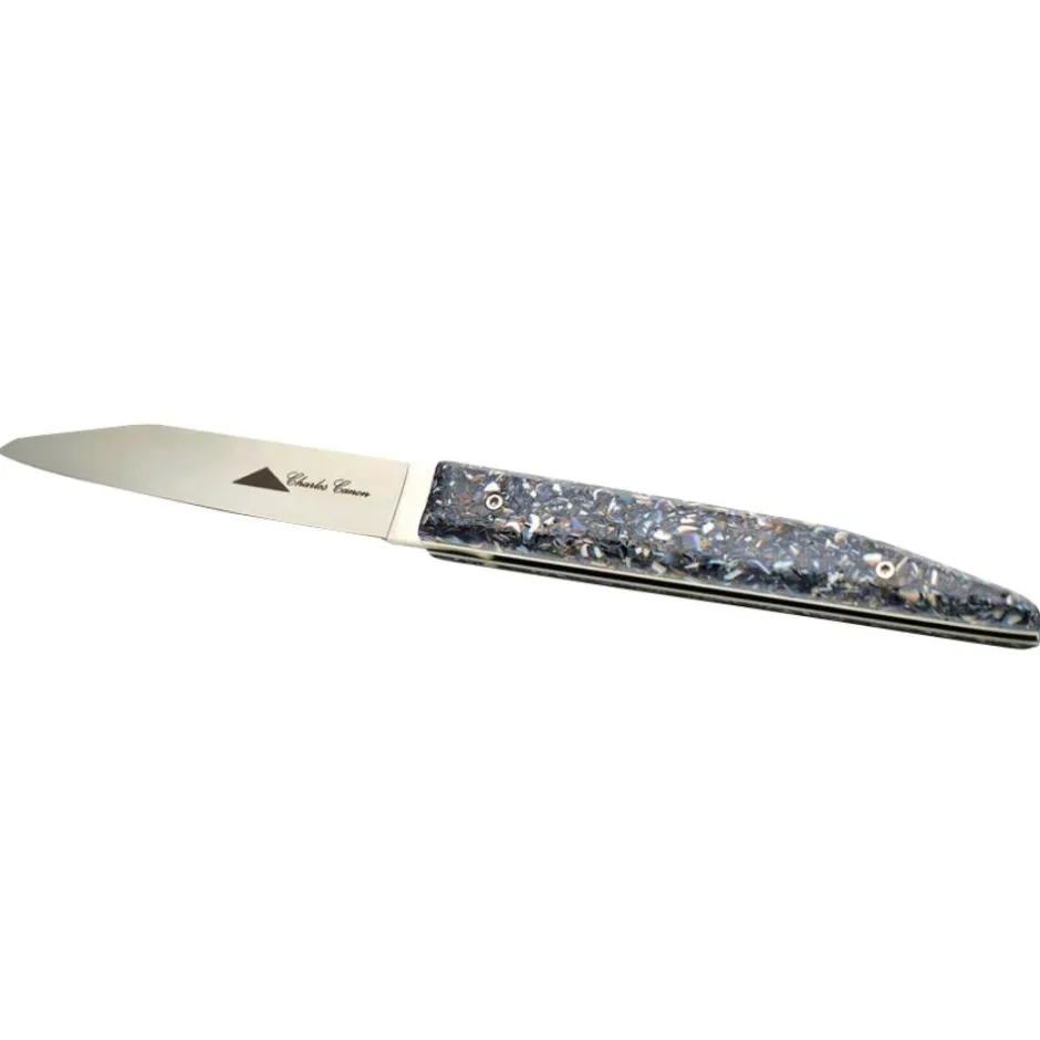 CHARLES CANON COUTEAU EN COQUILLES DE MOULES COFFRET EN BOIS MASSIF
