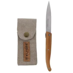 JEAN DUBOST COUTEAU LE POCHE COLLECTION ELYSEE MANCHE BOIS D'OLIVIER COFFRET