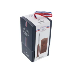 JEAN DUBOST COUTEAU LE POCHE MANCHE BOIS DE VIOLETTE+ETUI EN CUIR