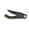 C DOZORME COUTEAU MANCHE CUIR MARRON LAME NOIRE