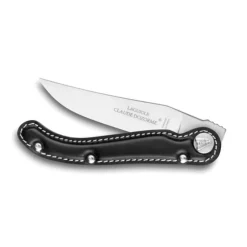 C DOZORME COUTEAU MANCHE CUIR NOIR LAME ACIER