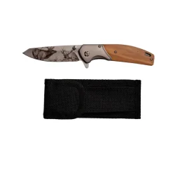 TERZEO PASSIONNÉS DE NATURE COUTEAU PLIANT LAME CERF +ETUI
