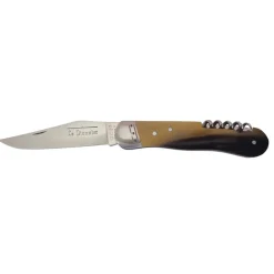 DOURIS CHASTEL COUTEAU TIRE-BOUCHON LE PIONNIER EN CORNE NOIRE