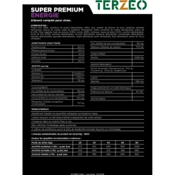 TERZEO VOS ANIMAUX CROQUETTE SUPER PREMIUM ENERGIE 14KG