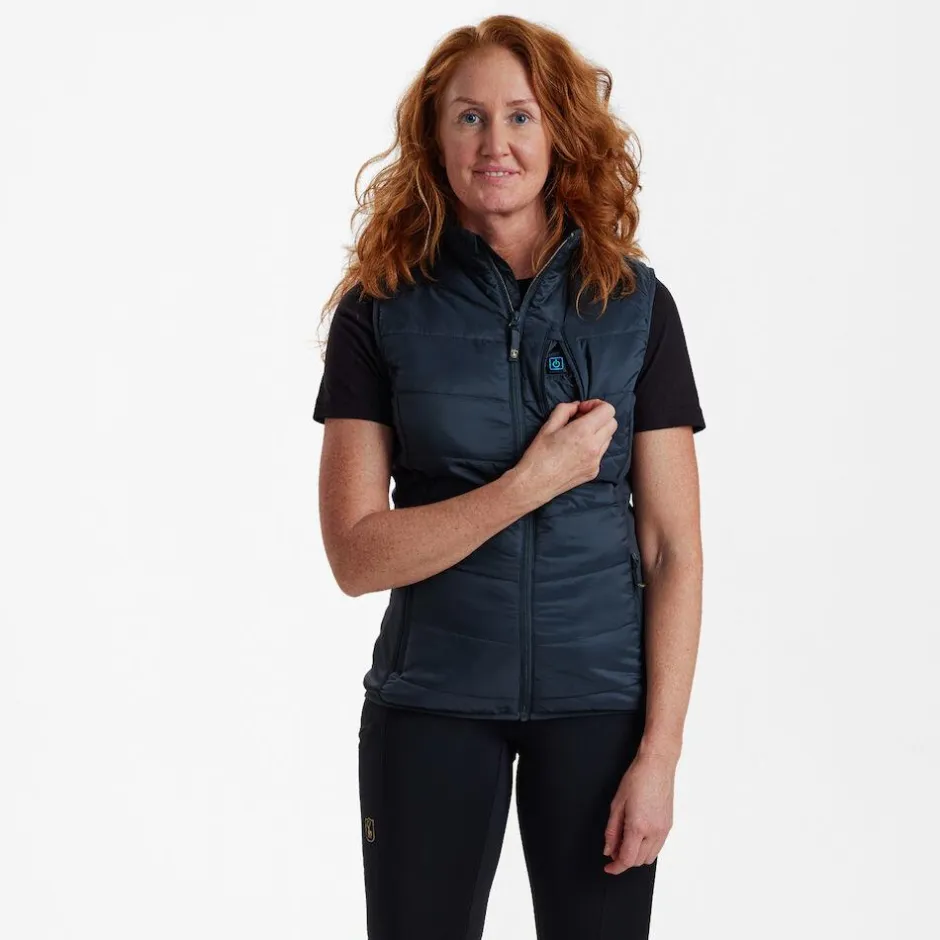 Femme DEERHUNTER GILET FEMME HEAT PADDED NAVY