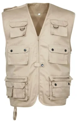 Homme IDAHO GILET REPORTER UNI BEIGE