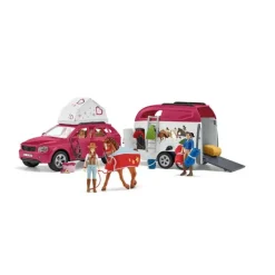 Enfant SCHLEICH GRAND VOYAGE ÉQUESTRE EN VOITURE ET REMORQUE