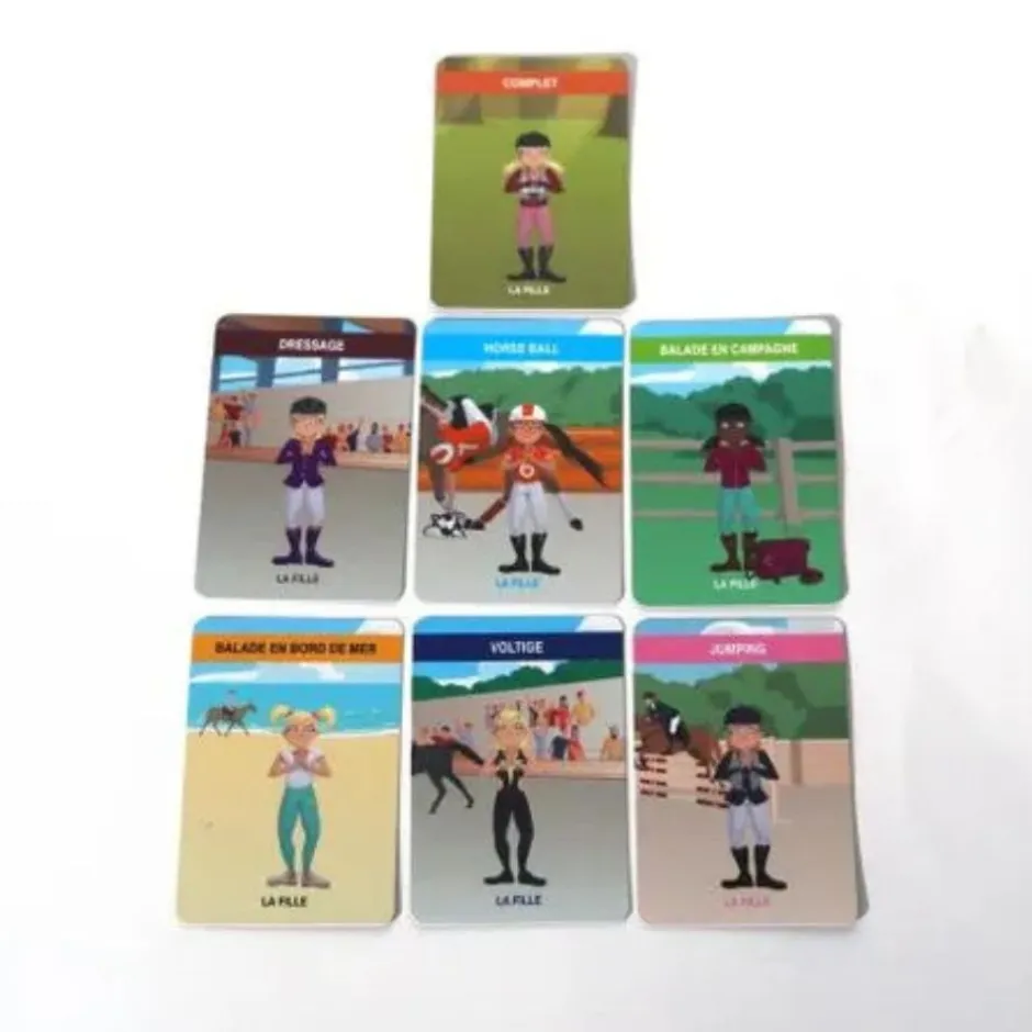 Enfant TERRES & EAUX JEU DE 7 FAMILLES T&E CAVALIERS