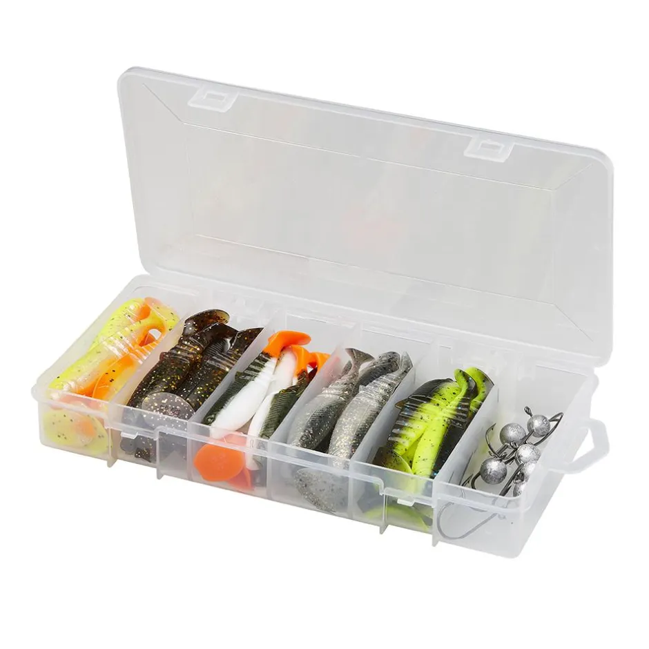 SAVAGE GEAR KIT DE 30 LEURRES SOUPLES CANNIBAL SHAD 5.5CM ET 6.8CM