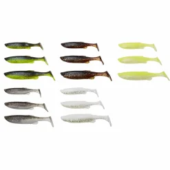 SAVAGE GEAR KIT DE 30 LEURRES SOUPLES FAT MINNOW T-TAIL 7.5CM, 9CM ET 10,5CM