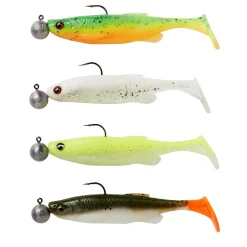 SAVAGE GEAR KIT DE 4 LEURRES SOUPLES FAT MINNOW T-TAIL RTF 13CM