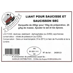 MA CHARCUTERIE MAISON LIANT POUR SAUCISSE & SAUCISSON SEC125G