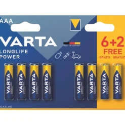 VARTA PILE AAA/LR03 LONGLIFE POWER 6+2GRATUIT