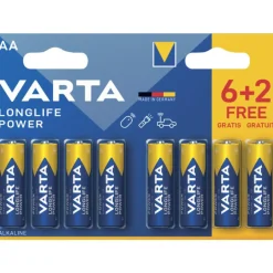 VARTA PILE AA/LR06 LONGLIFE POWER 6+2GRATUIT
