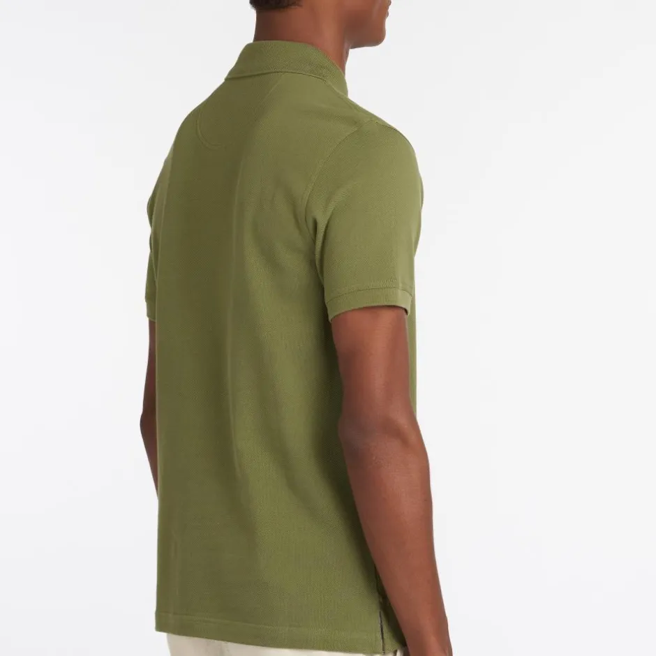 Homme BARBOUR POLO PIQUE TARTAN BURNT OLIVE