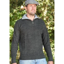 Homme KALAHARI PULL COL ZIP CAMIONNEUR ANTHRACITE