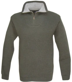 Homme KALAHARI PULL COL ZIP CAMIONNEUR KAKI