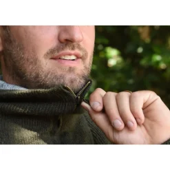 Homme KALAHARI PULL COL ZIP CAMIONNEUR KAKI