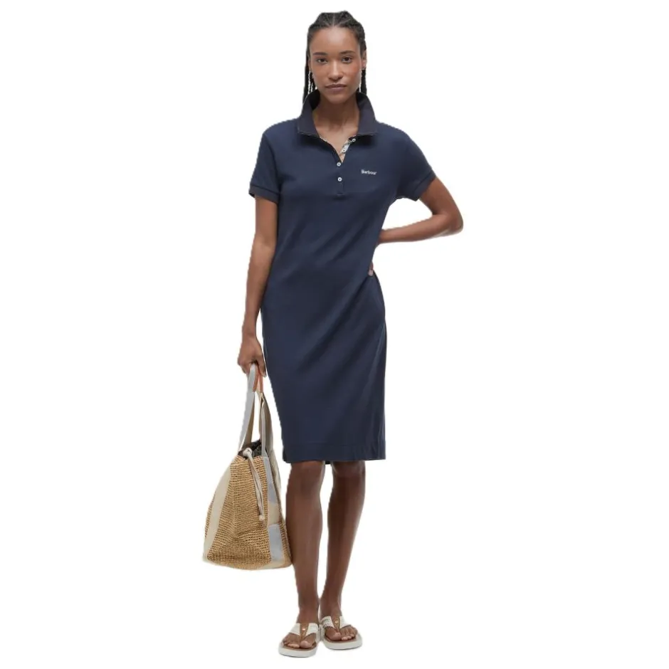 Femme BARBOUR ROBE POLO DRESS NAVY BICOLORE