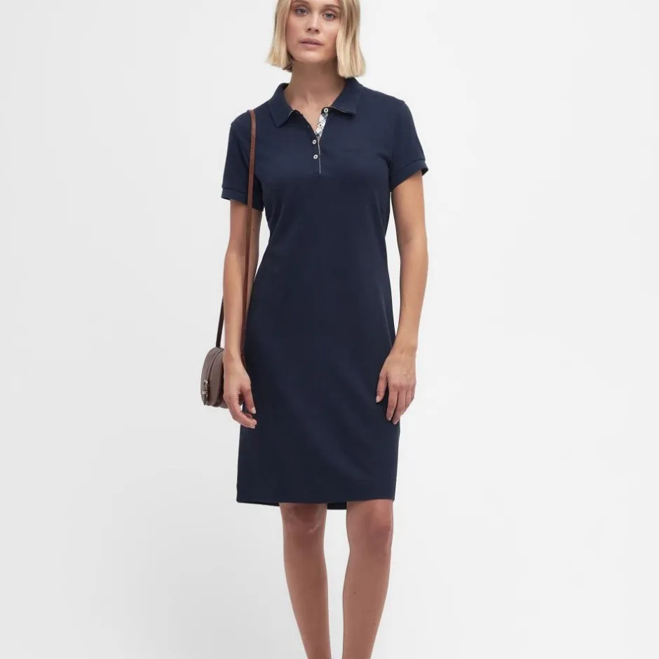 Femme BARBOUR ROBE POLO DRESS NAVY BICOLORE