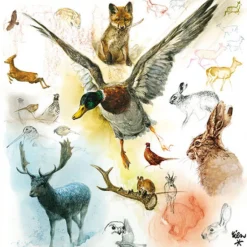 AMBIENTE SERVIETTE ANIMAUX DE LA FORET