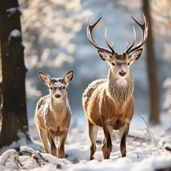 AMBIENTE SERVIETTE CERFS DANS LA NEIGE