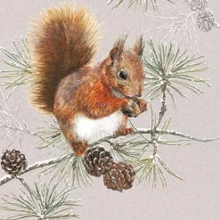 AMBIENTE SERVIETTE ECUREUIL D'HIVER