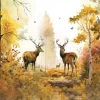 AMBIENTE SERVIETTE FORET D'AUTOMNE AVC CERFS