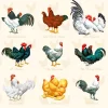 AMBIENTE SERVIETTE POULES COQS